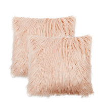 Hot pink outlet fur pillow